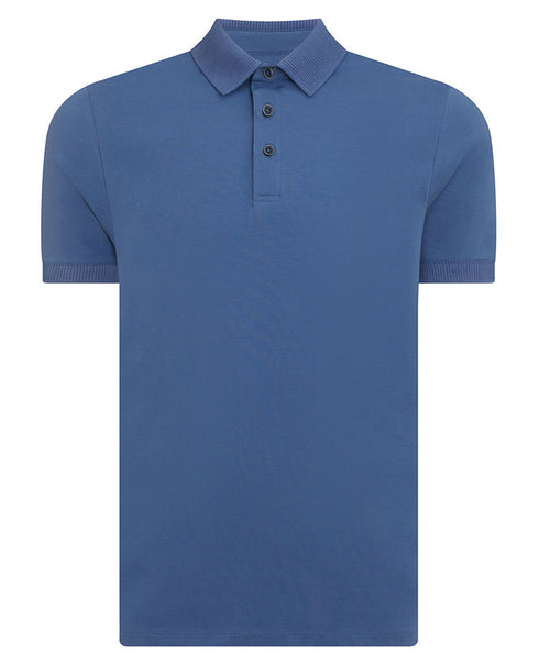 Remus Uomo S/S Polo Tee Shirt Azur Blue